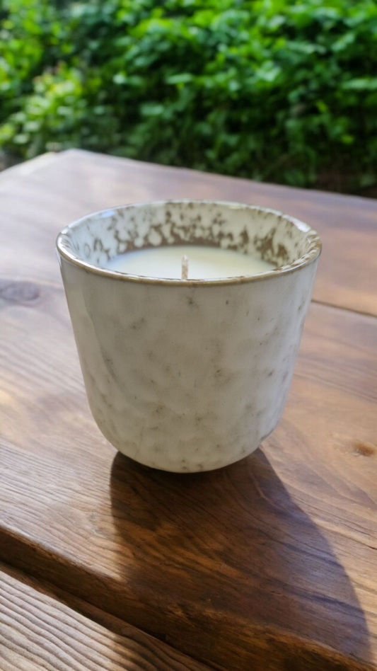 Natural Fleck Garden Candle